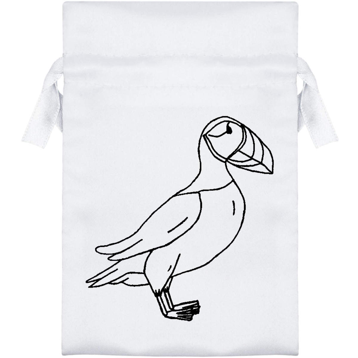 'Puffin' Satin Drawstring Bag/Pouch (SB024541)