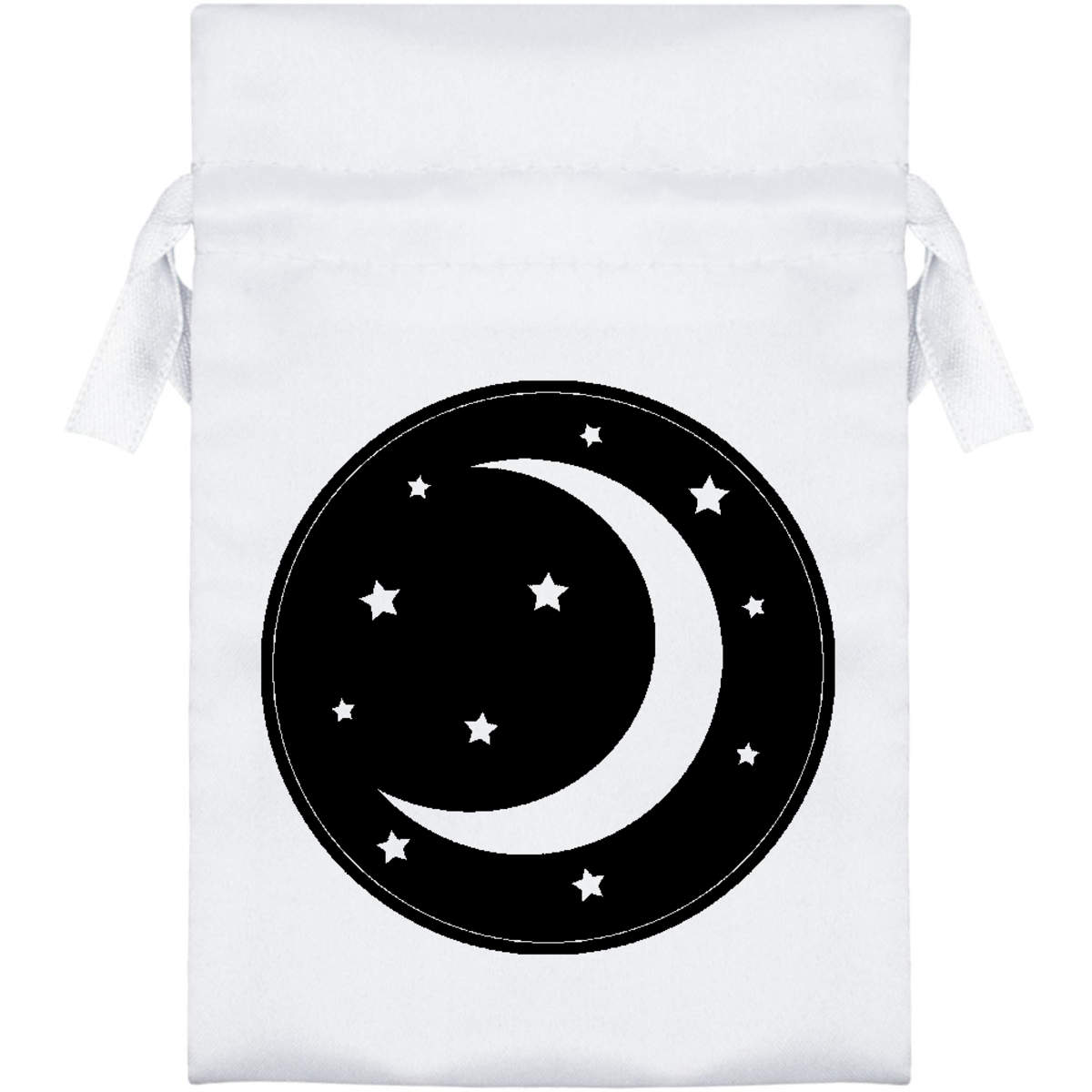 'Moon & Stars Emblem' Satin Drawstring Bag/Pouch (SB025067)