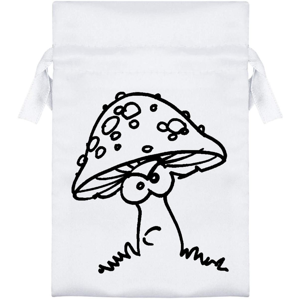'Angry Mushroom' Satin Drawstring Bag/Pouch (SB025305)