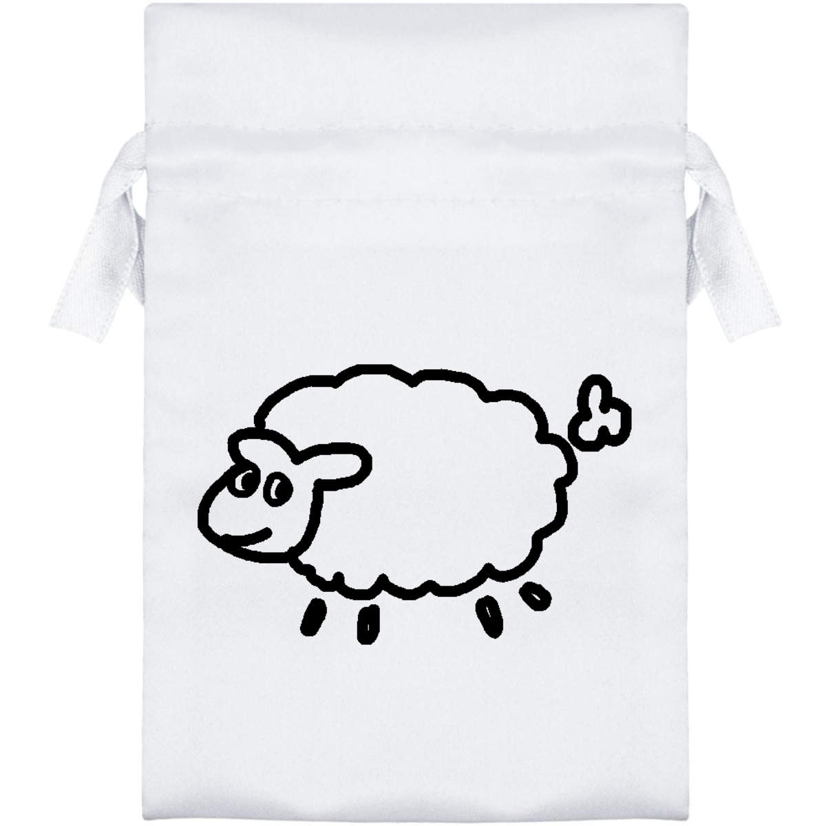 'Sheep' Satin Drawstring Bag/Pouch (SB026087)