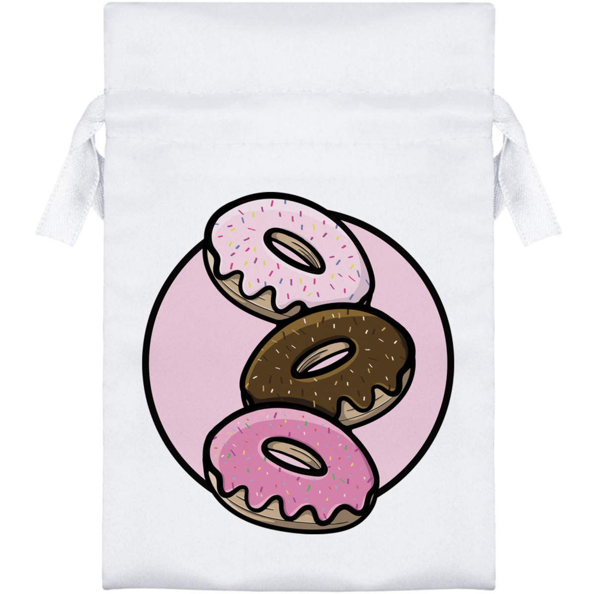 'Doughnuts' Satin Drawstring Bag/Pouch (SB026676)