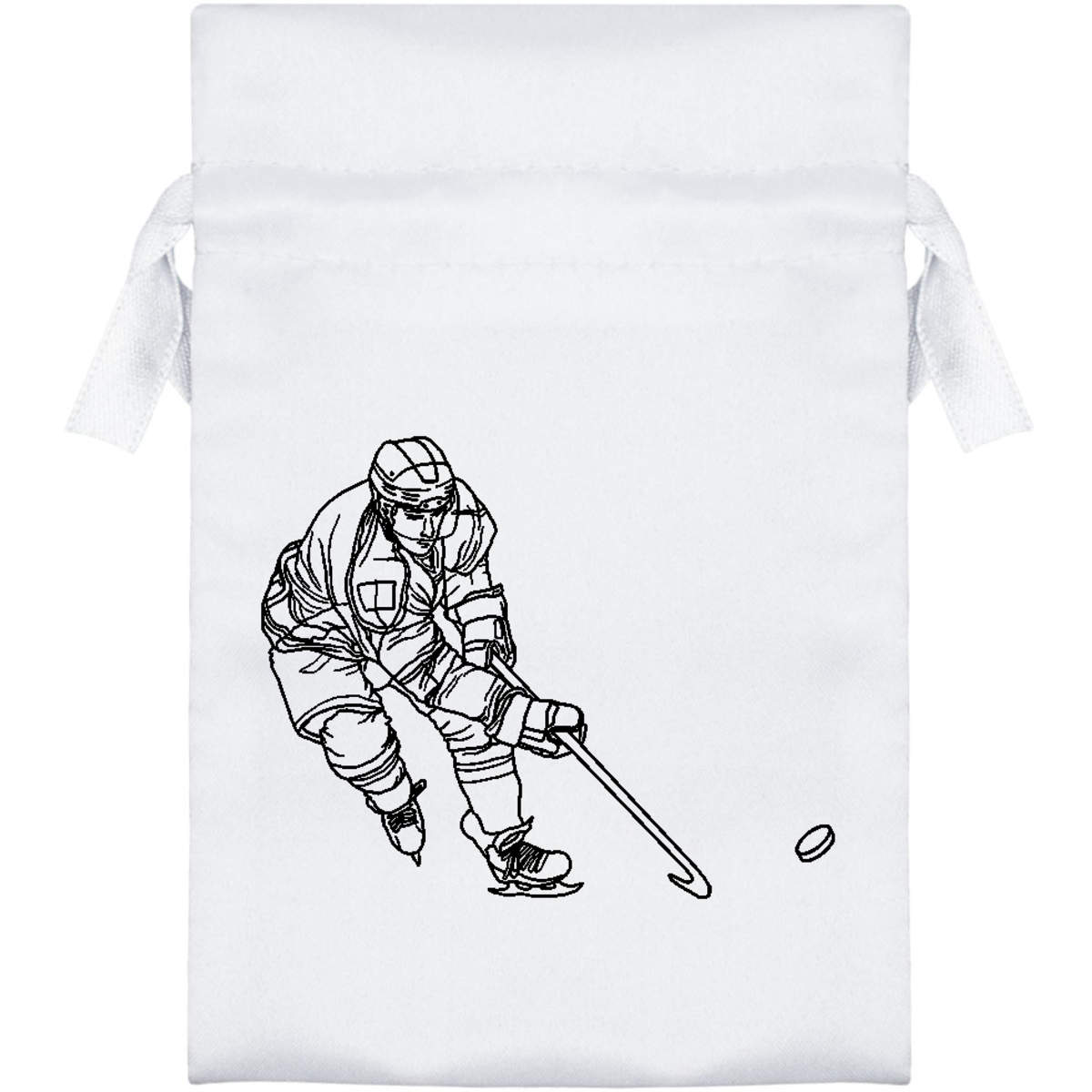 'Ice Hockey Player' Satin Drawstring Bag/Pouch (SB029421)