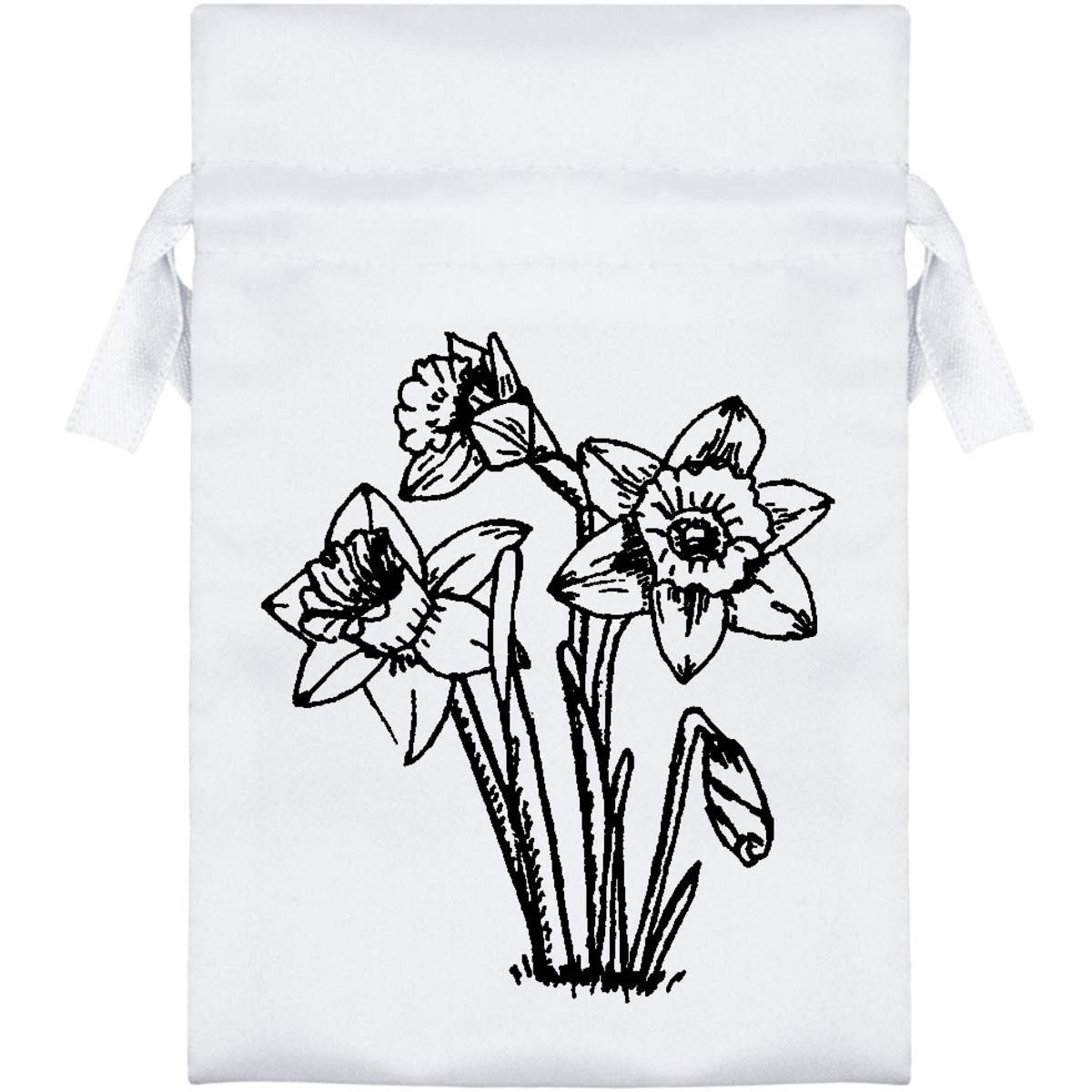 'Daffodils' Satin Drawstring Bag/Pouch (SB029519)