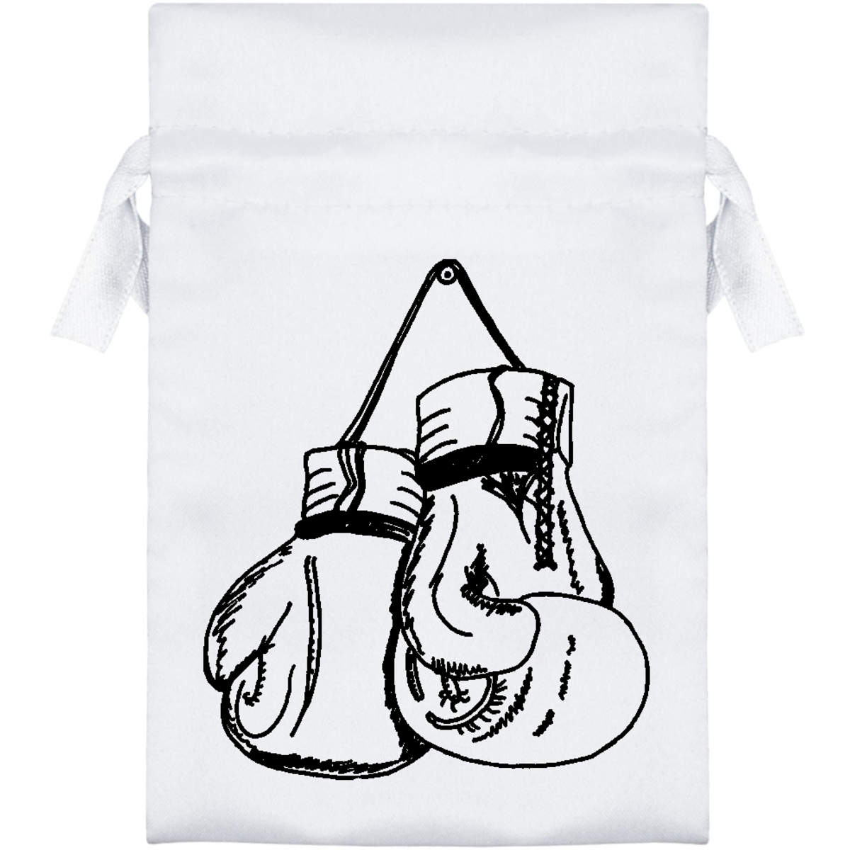 'Hanging Boxing Gloves' Satin Drawstring Bag/Pouch (SB030140)