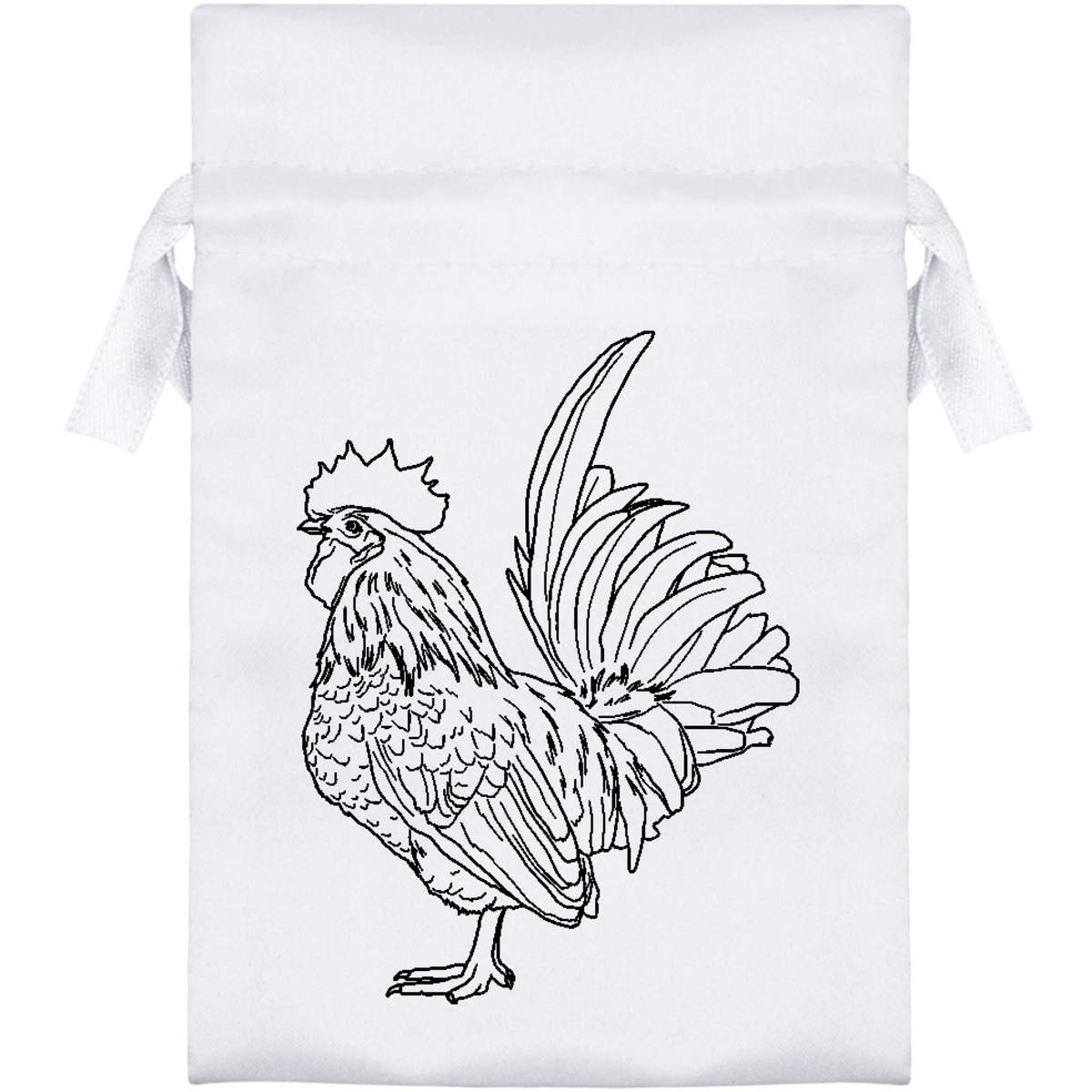 'Cockerel' Satin Drawstring Bag/Pouch (SB031302)