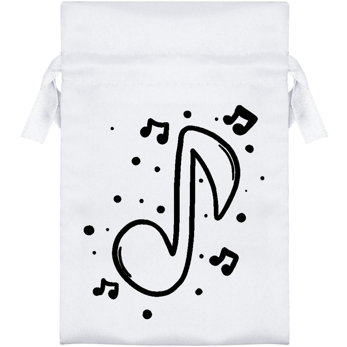 'Music Notes' Satin Drawstring Bag/Pouch (SB031393)