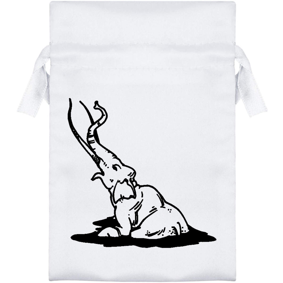 'La Brea Tar Pit Elephant' Satin Drawstring Bag/Pouch (SB032085)