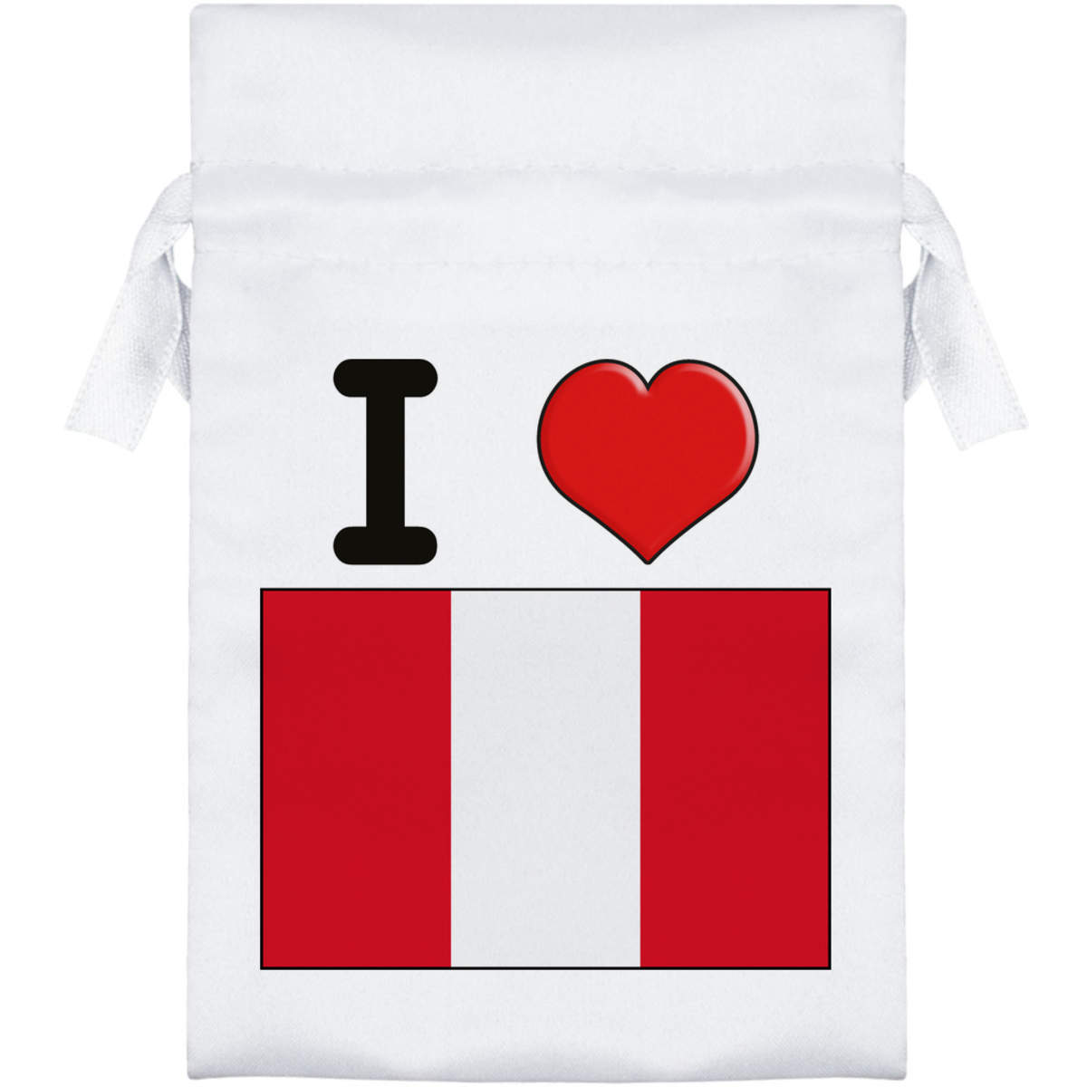 'I Love Peru' Satin Drawstring Bag/Pouch (SB033235)