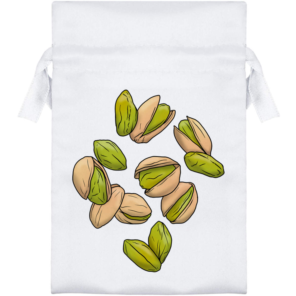 'Pistachios' Satin Drawstring Gift Bag - Gift Pouch for Wedding Favours, Jewellery and Parties (SB035271)