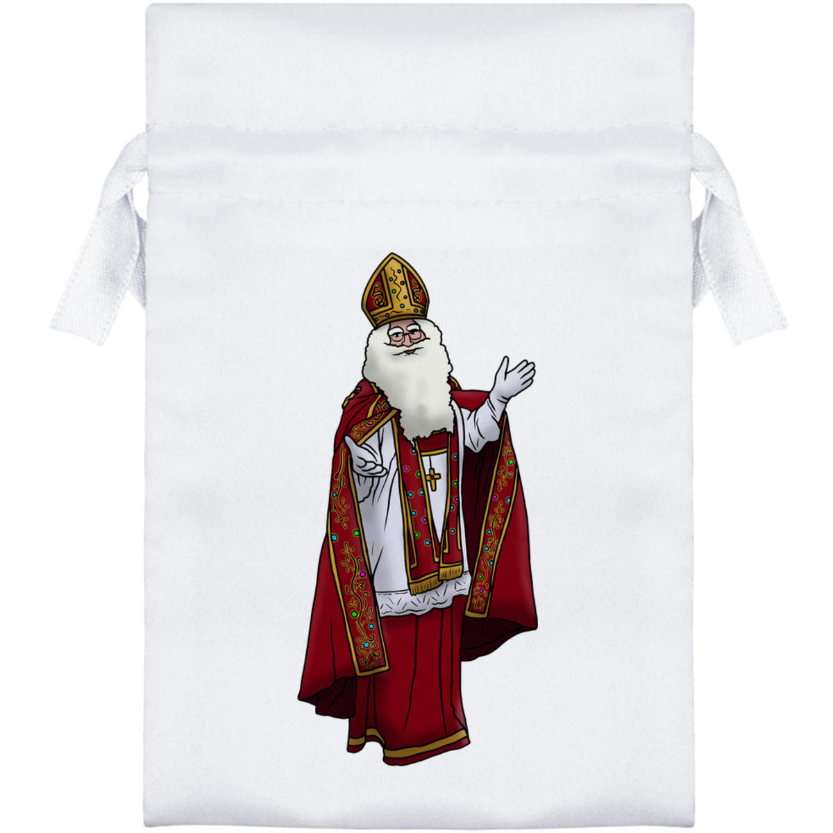 'St. Nicholas' Satin Drawstring Gift Bag - 10cm x 15cm - Pouch for Wedding Favours, Jewellery, Sweets and Parties (SB00058186)