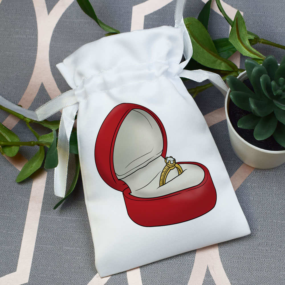 'Engagement Ring' Satin Drawstring Bag/Pouch (SB036249) - Picture 7 of 25