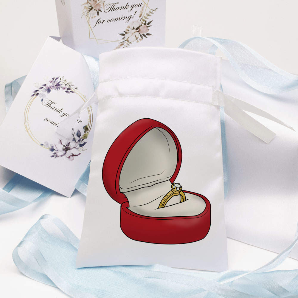 'Engagement Ring' Satin Drawstring Bag/Pouch (SB036249) - Picture 8 of 25
