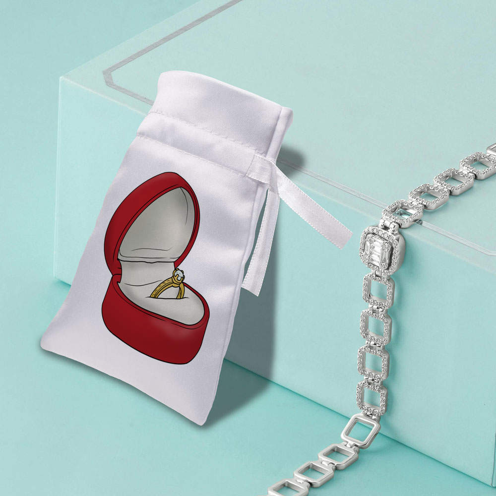 'Engagement Ring' Satin Drawstring Bag/Pouch (SB036249) - Picture 10 of 25