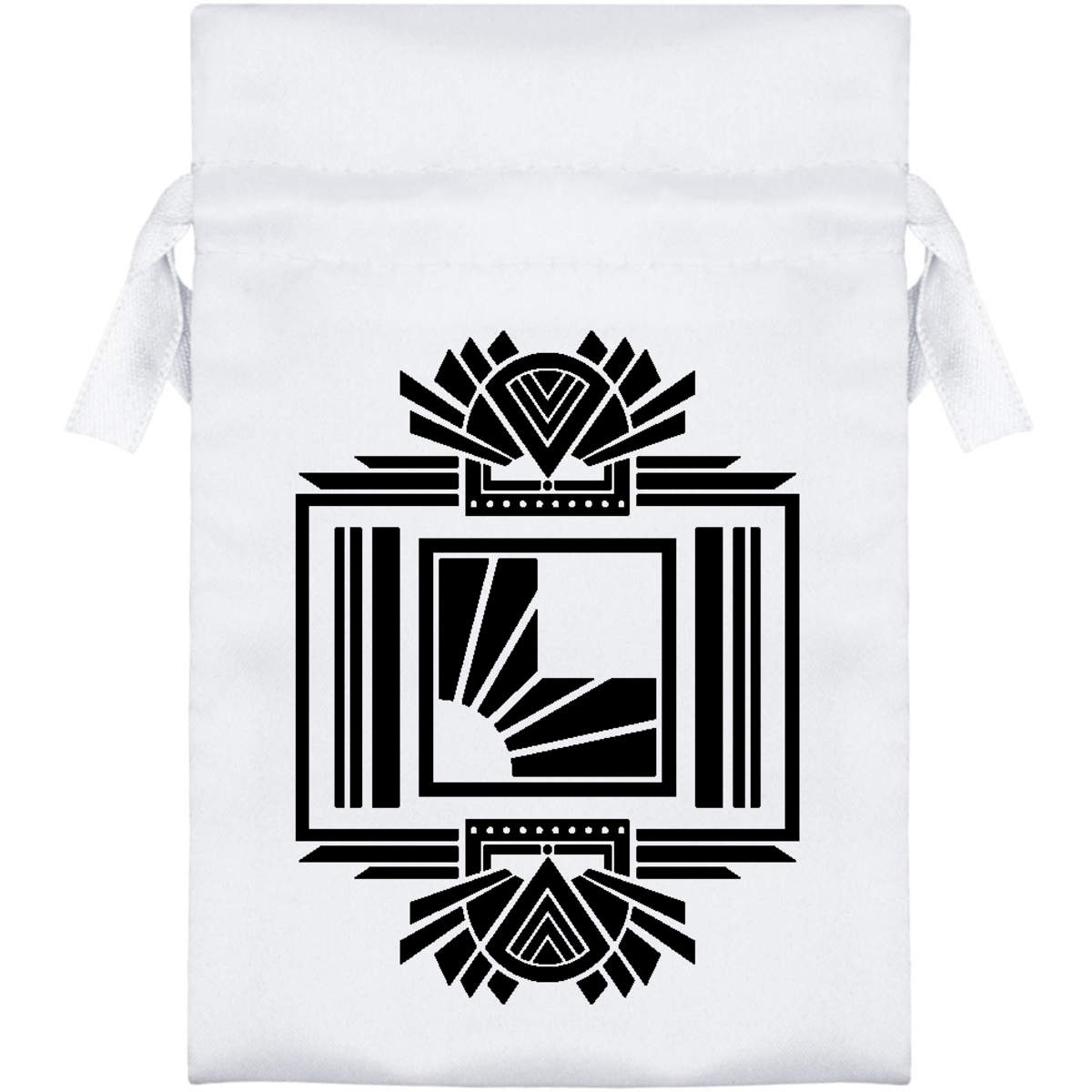 'Art Deco Shapes' Satin Drawstring Bag/Pouch (SB037548)