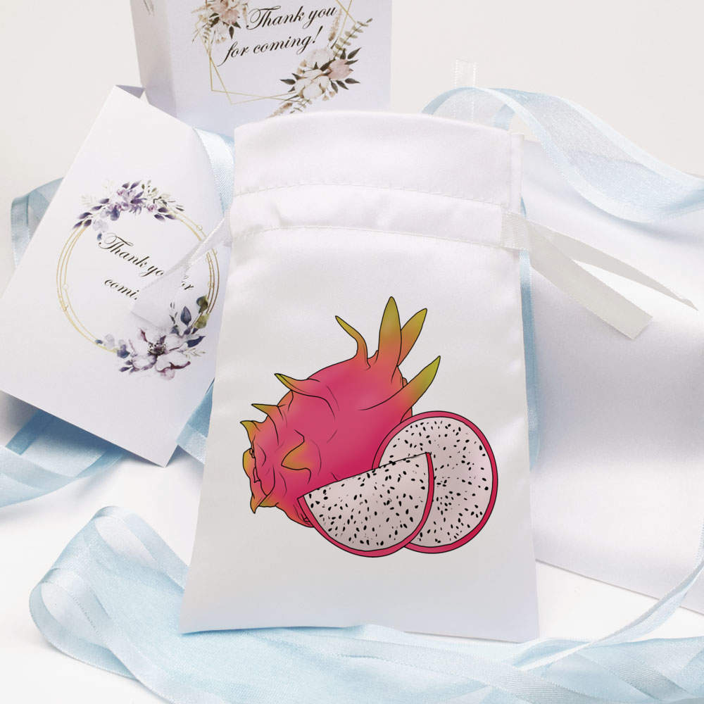 'Pink Dragon Fruit' Satin Drawstring Bag/Pouch (SB039729) - Picture 8 of 25