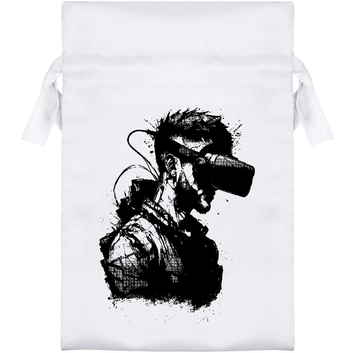 15cm 'Virtual Reality Gamer' Satin Drawstring Bag / Pouch (SB00082314)