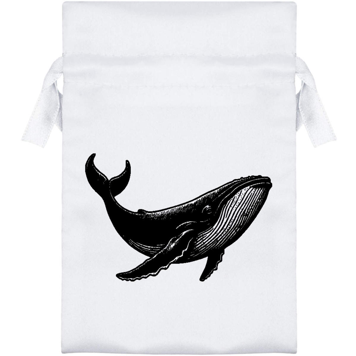 'Humpback Whale' Satin Drawstring Gift Bag - Gift Pouch for Wedding Favours, Jewellery and Parties (SB045446)
