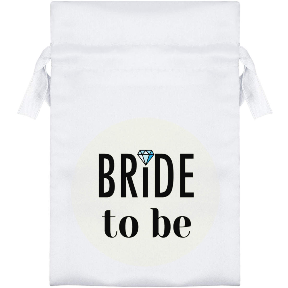 15cm 'Bride To Be' Satin Drawstring Bag / Pouch (SB00089137)