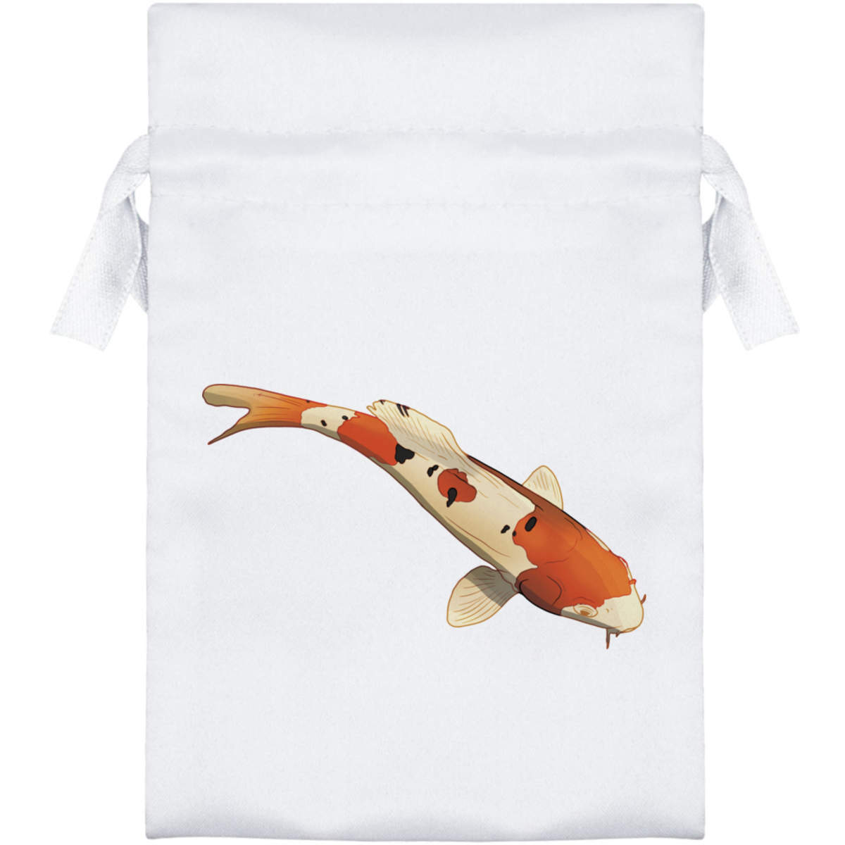 'Koi Fish' Satin Drawstring Bag/Pouch (SB046647)