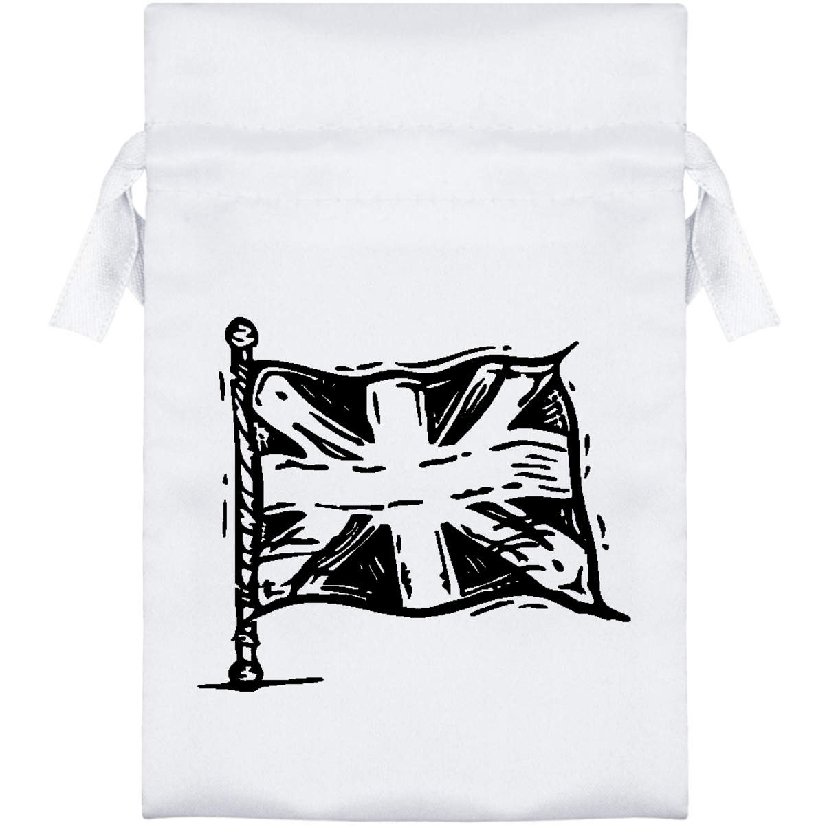 'Flying British Flag' Satin Drawstring Bag/Pouch (SB047392)