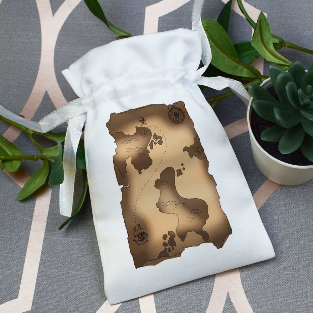 'Pirate Treasure Map' Satin Drawstring Bag/Pouch (SB047772) - Picture 7 of 25