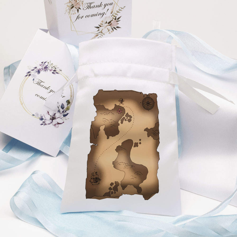 'Pirate Treasure Map' Satin Drawstring Bag/Pouch (SB047772) - Picture 8 of 25
