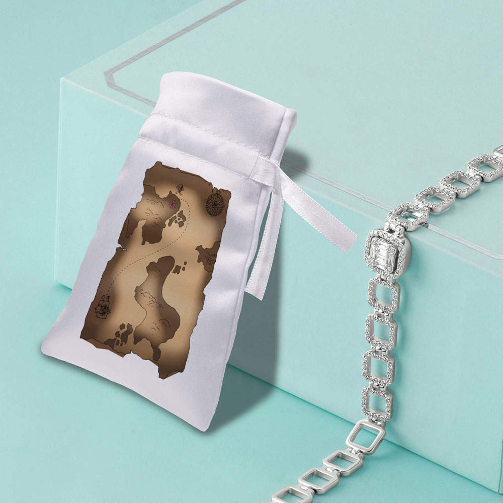 'Pirate Treasure Map' Satin Drawstring Bag/Pouch (SB047772) - Picture 10 of 25