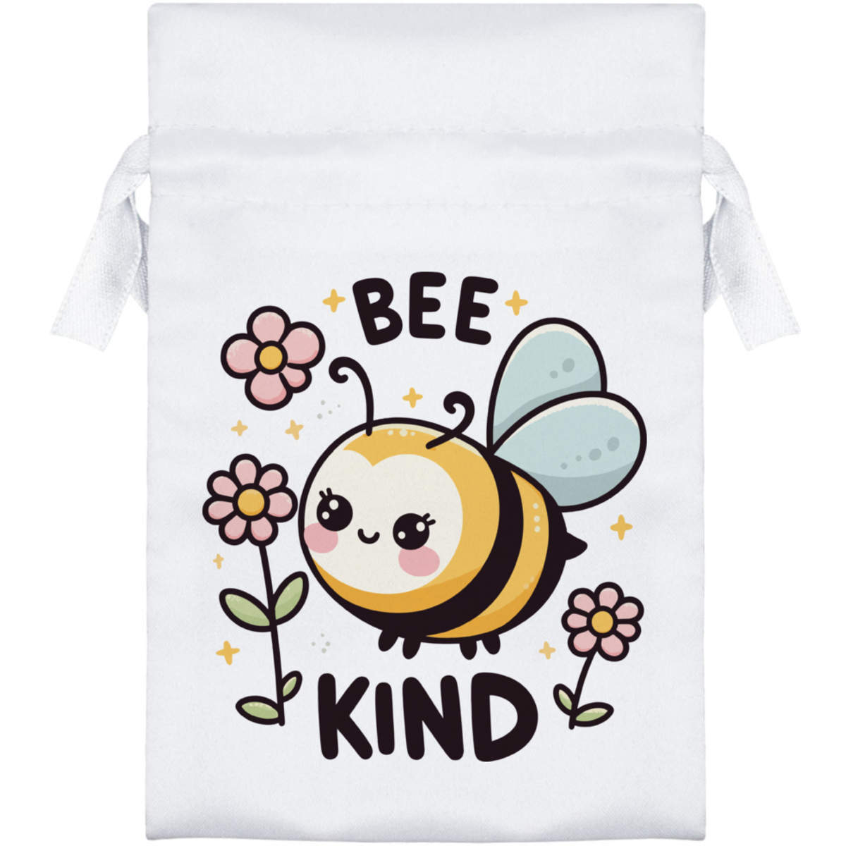 'Bee Kind' Satin Drawstring Bag/Pouch (SB049747)