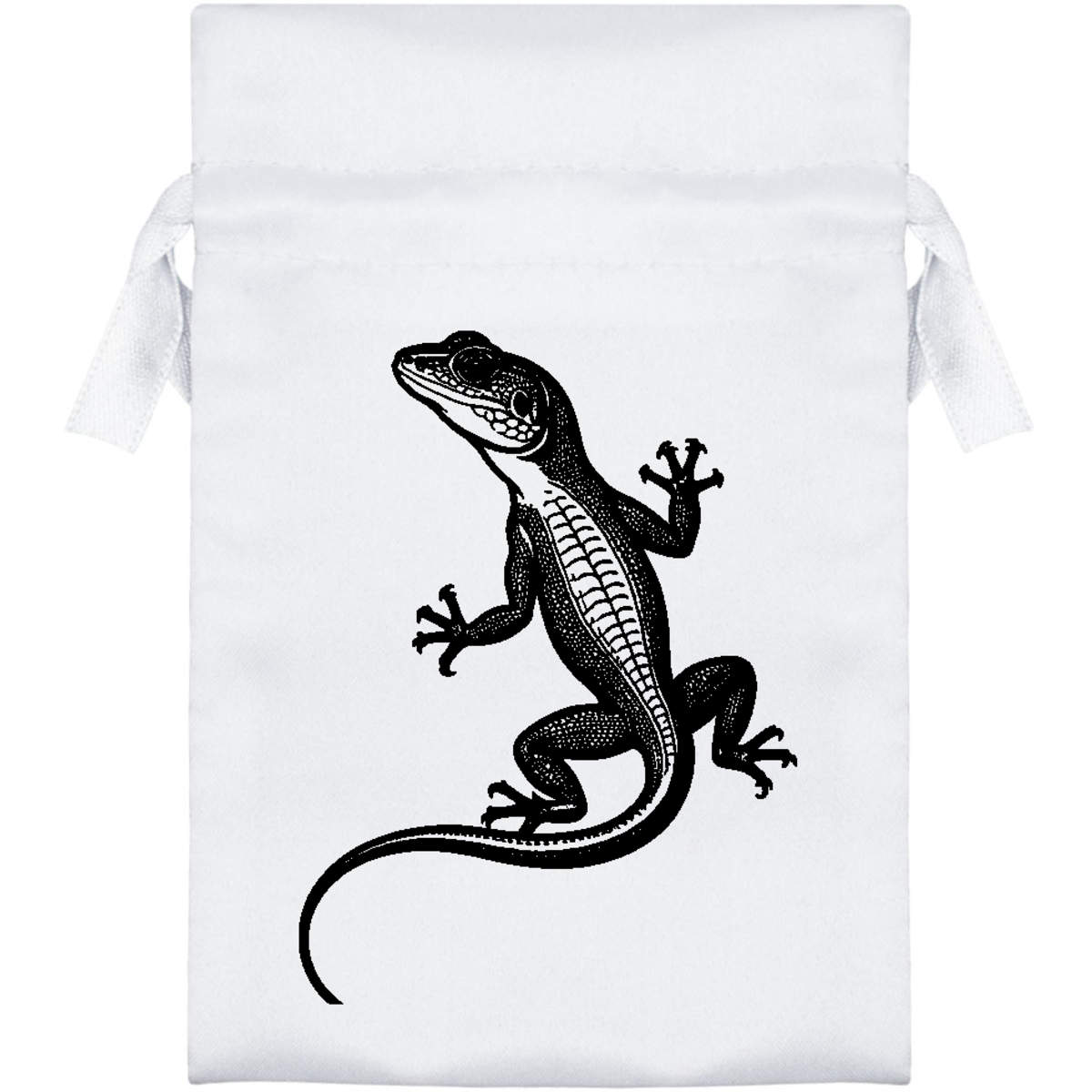 'Common Lizard' Satin Drawstring Bag/Pouch (SB049987)