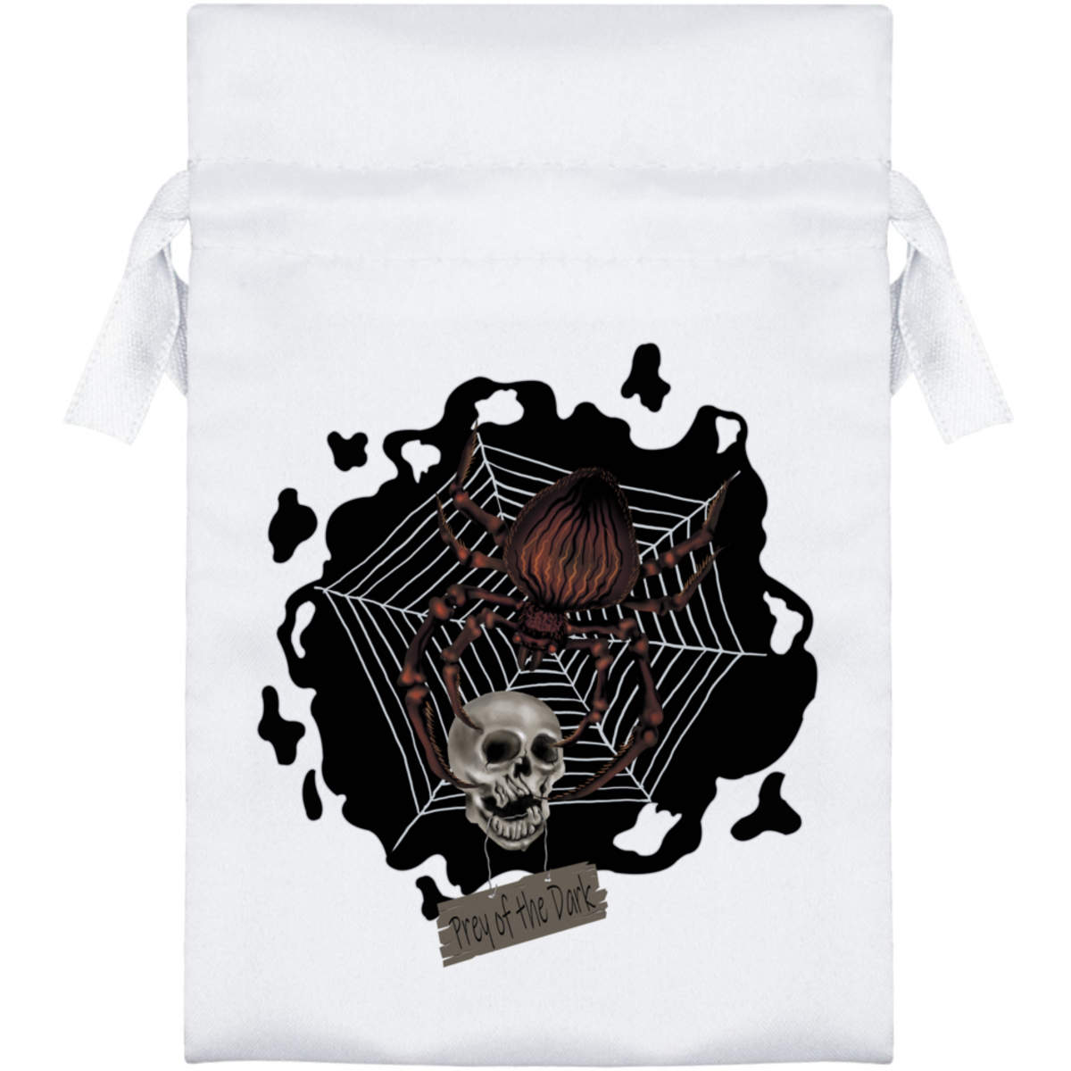 'Trapped in the Midnight Web' Satin Drawstring Bag/Pouch (SB050458)