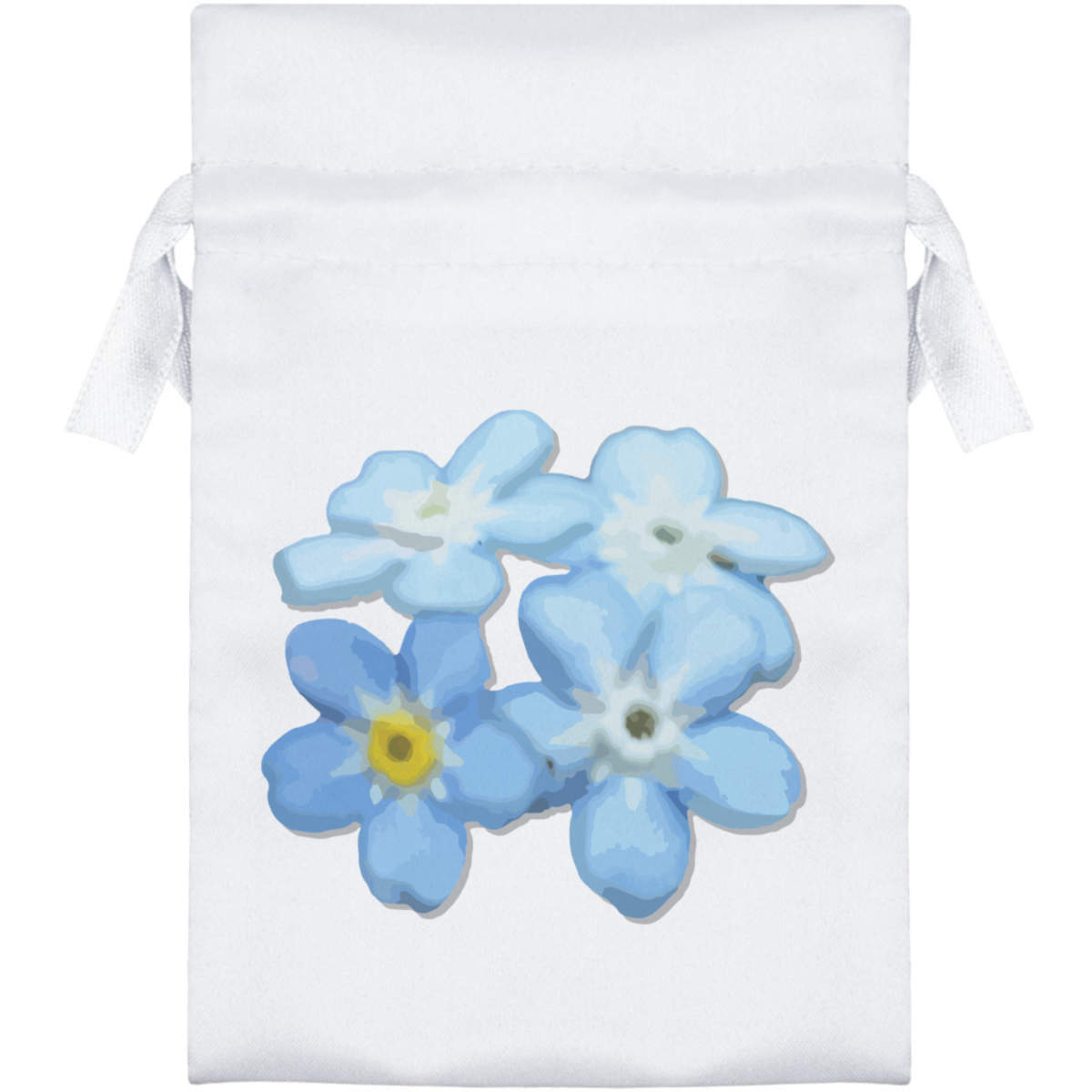'Forget Me Not' Satin Drawstring Bag/Pouch (SB050541)