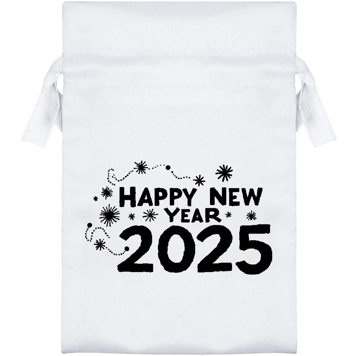 'Happy New Year 2025' Satin Drawstring Bag/Pouch (SB050793)