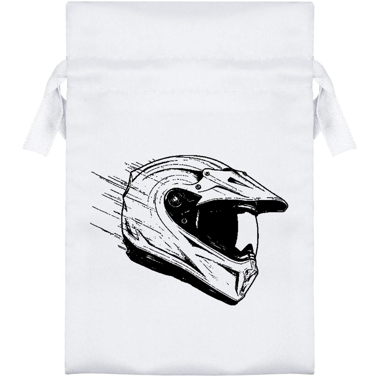 'Motorbike Helmet Side View' Satin Drawstring Bag/Pouch (SB051157)