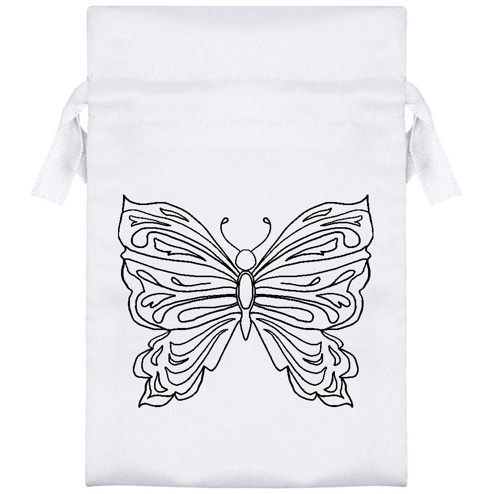 'Butterfly' Satin Drawstring Bag/Pouch (SB052029) - Picture 6 of 25