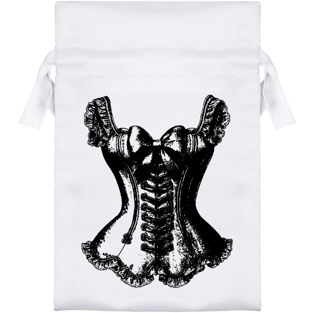 'Vintage Corsette' Satin Drawstring Bag/Pouch (SB052459)