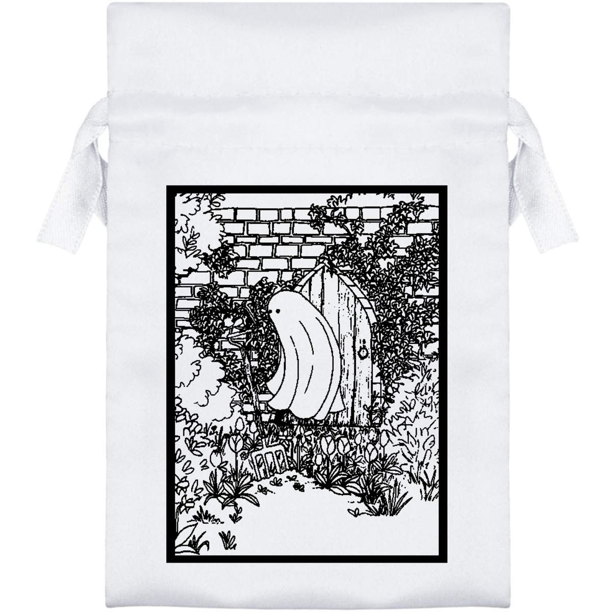 'The Secret Garden' Satin Drawstring Bag/Pouch (SB052864)