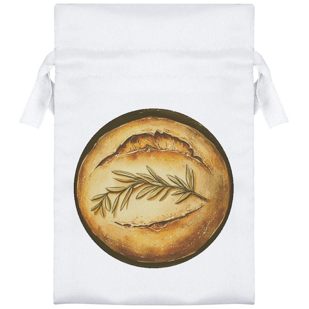'Artisan Sourdough Loaf of Bread ' Satin Drawstring Bag/Pouch (SB052949)