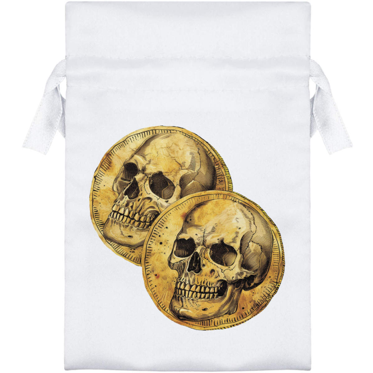 'Pirate Gold Coins' Satin Drawstring Gift Bag - Gift Pouch for Wedding Favours, Jewellery and Parties (SB053354)