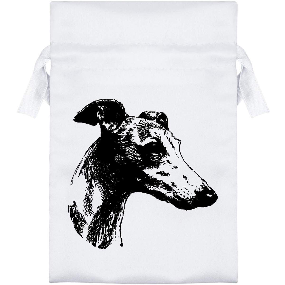 'Greyhound Portrait' Satin Drawstring Bag/Pouch (SB054403)