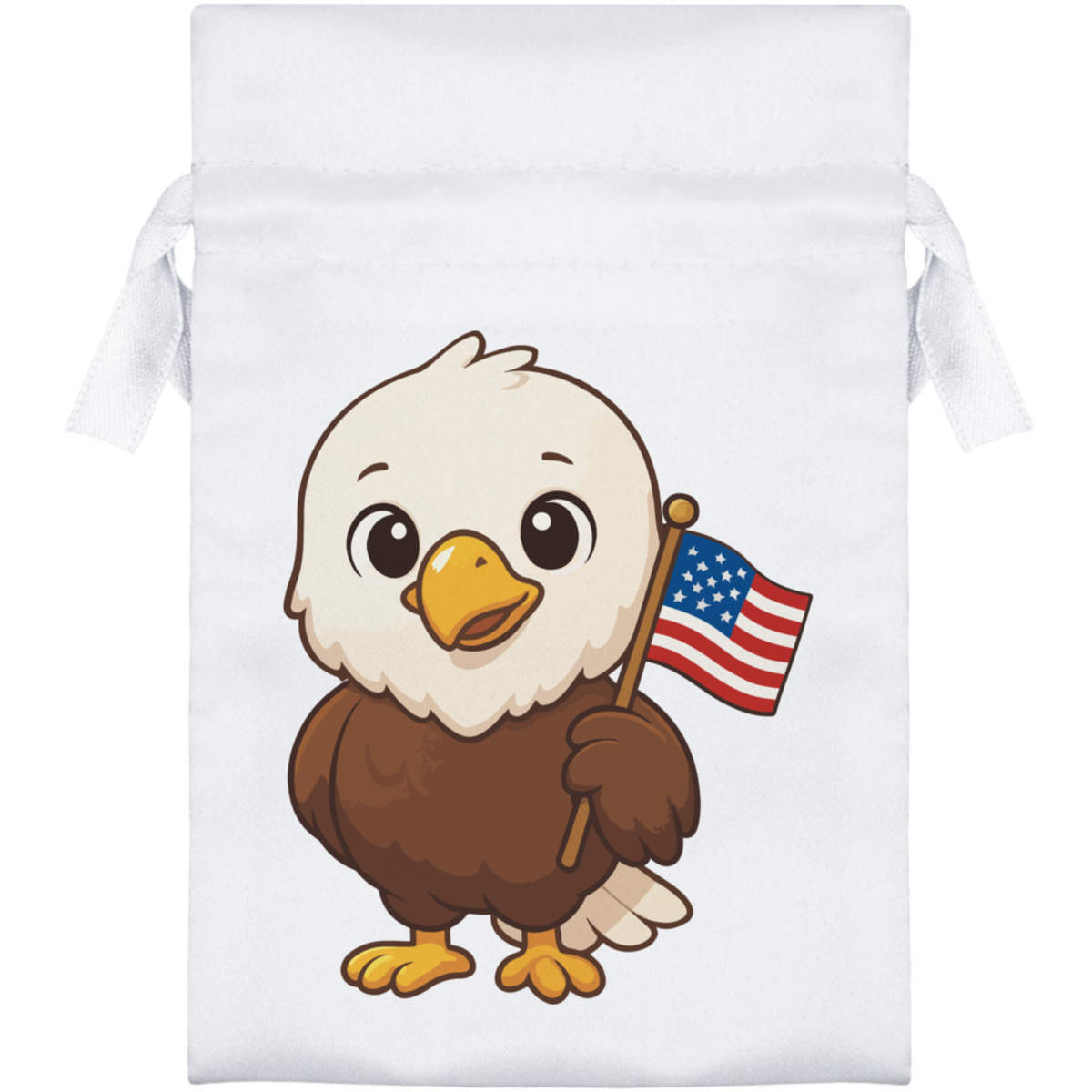 'American Eagle' Satin Drawstring Bag/Pouch (SB054474)