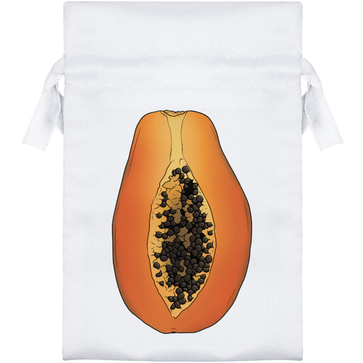 'Sliced Papaya' Satin Drawstring Bag/Pouch (SB054527)