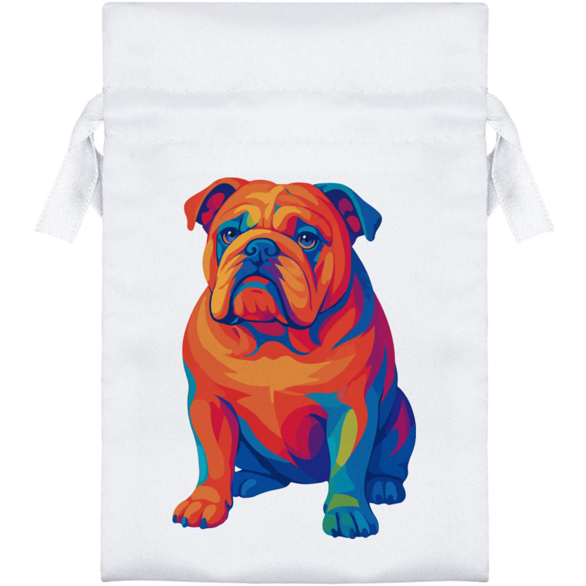 'British Bulldog' Satin Drawstring Bag/Pouch (SB054587)