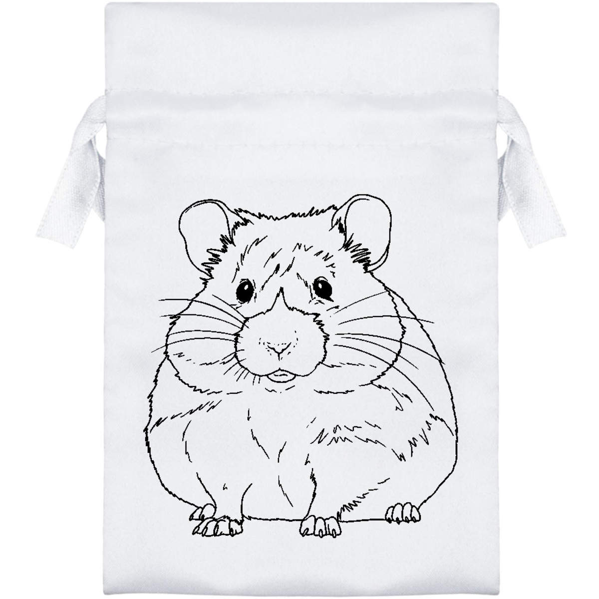'Chubby Hamster' Satin Drawstring Bag/Pouch (SB054624)