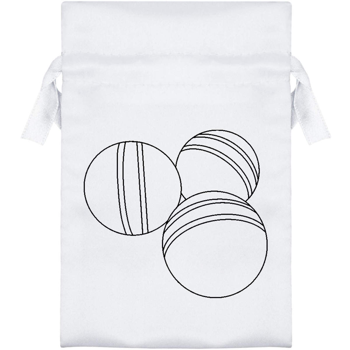 'Croquet Balls' Satin Drawstring Gift Bag - Gift Pouch for Wedding Favours, Jewellery and Parties (SB054632)