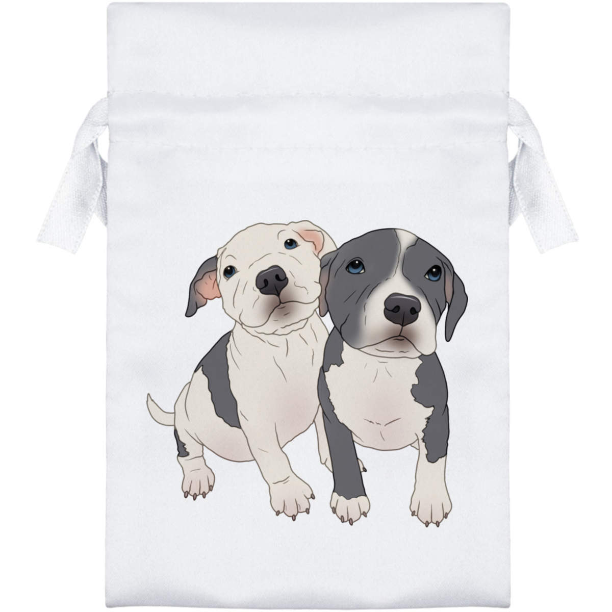 'Adorable Pitbull Puppies' Satin Drawstring Bag/Pouch (SB054655)