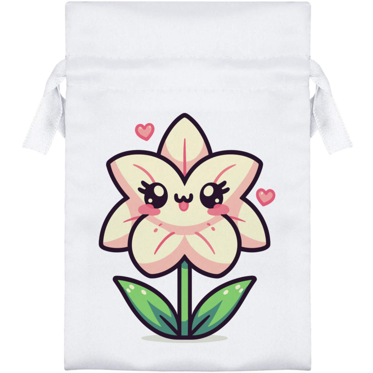 'Cute Lily Flower' Satin Drawstring Bag/Pouch (SB055932)