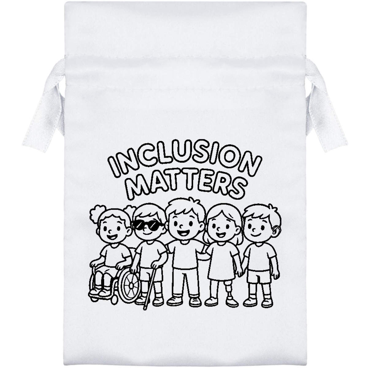 'Inclusion Matters' Satin Drawstring Bag/Pouch (SB056060)