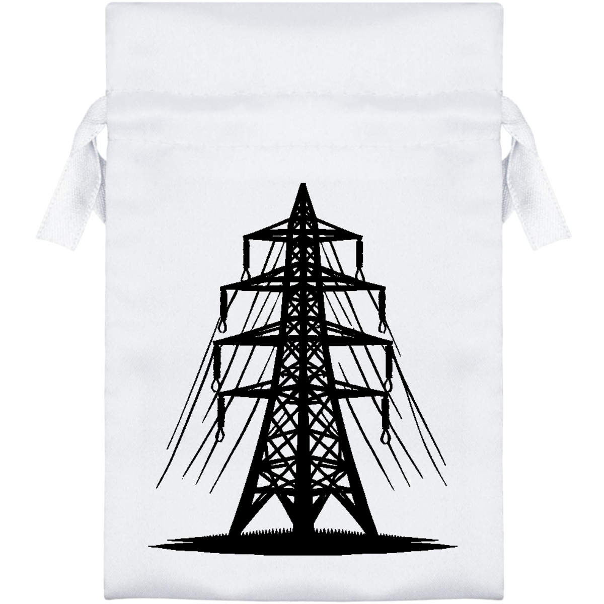 'Electricity Pylon' Satin Drawstring Gift Bag - Gift Pouch for Wedding Favours, Jewellery and Parties (SB056342)