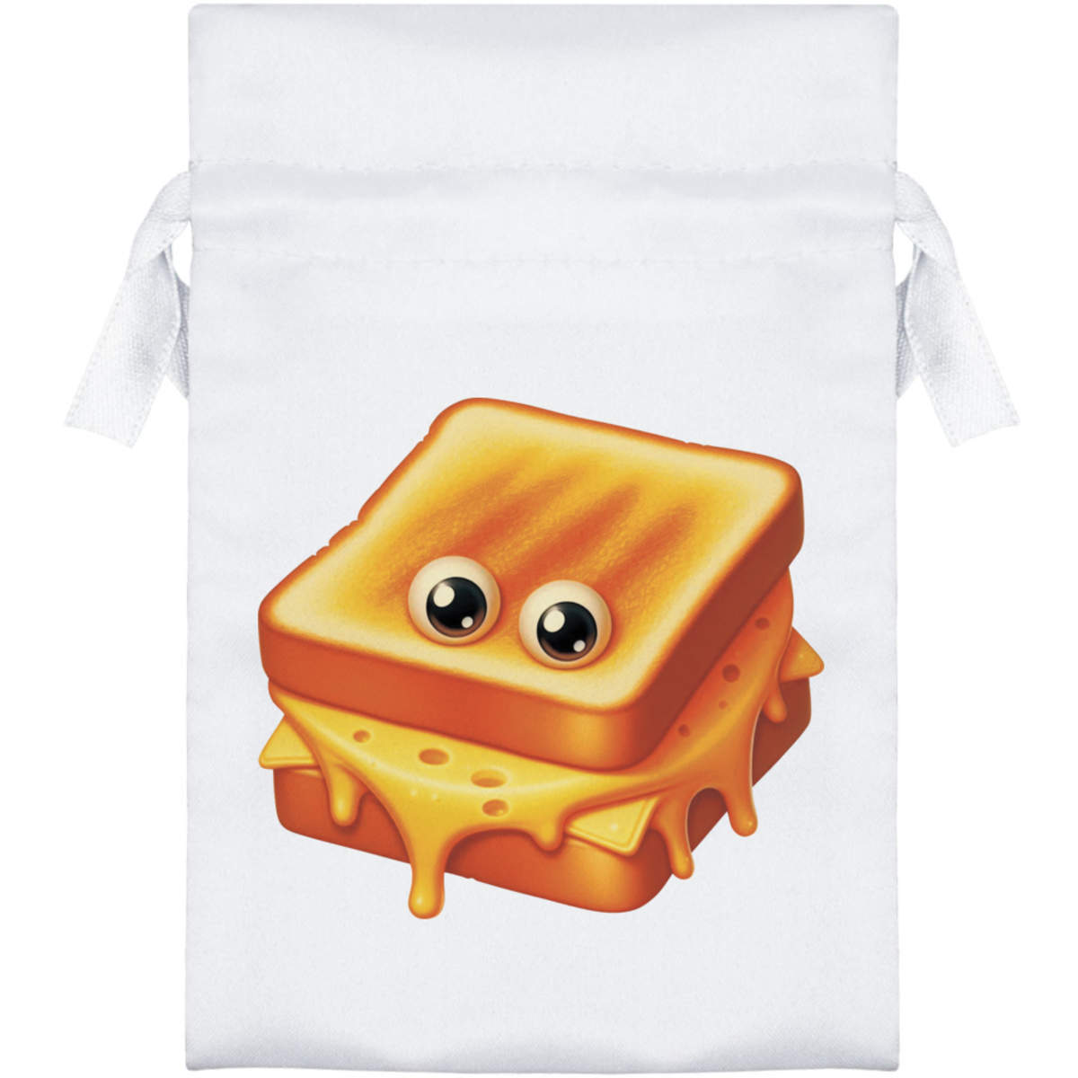 'Funny Cheese Toastie' Satin Drawstring Bag/Pouch (SB056424)