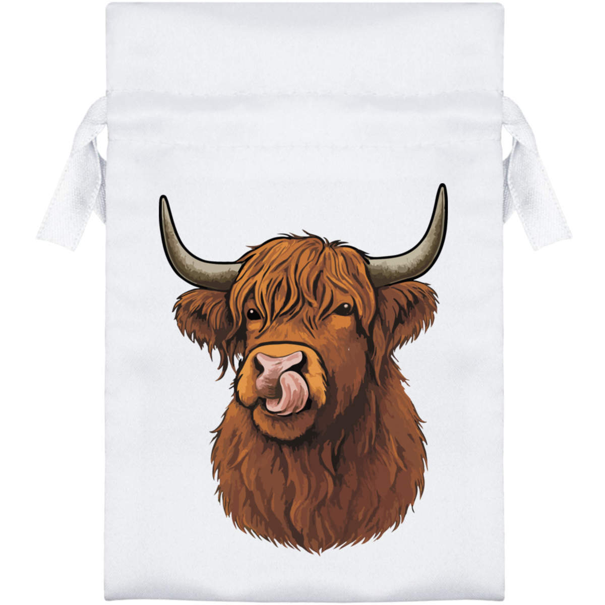 'Highland Cow' Satin Drawstring Bag/Pouch (SB056612)